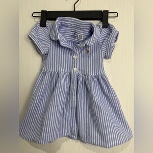 Ralph Lauren 9M Girls Dress. Blue/White. No flaws noted.